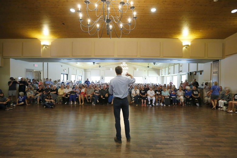 US Representative Beto O. Rourke speaks at a public meeting in Texas.